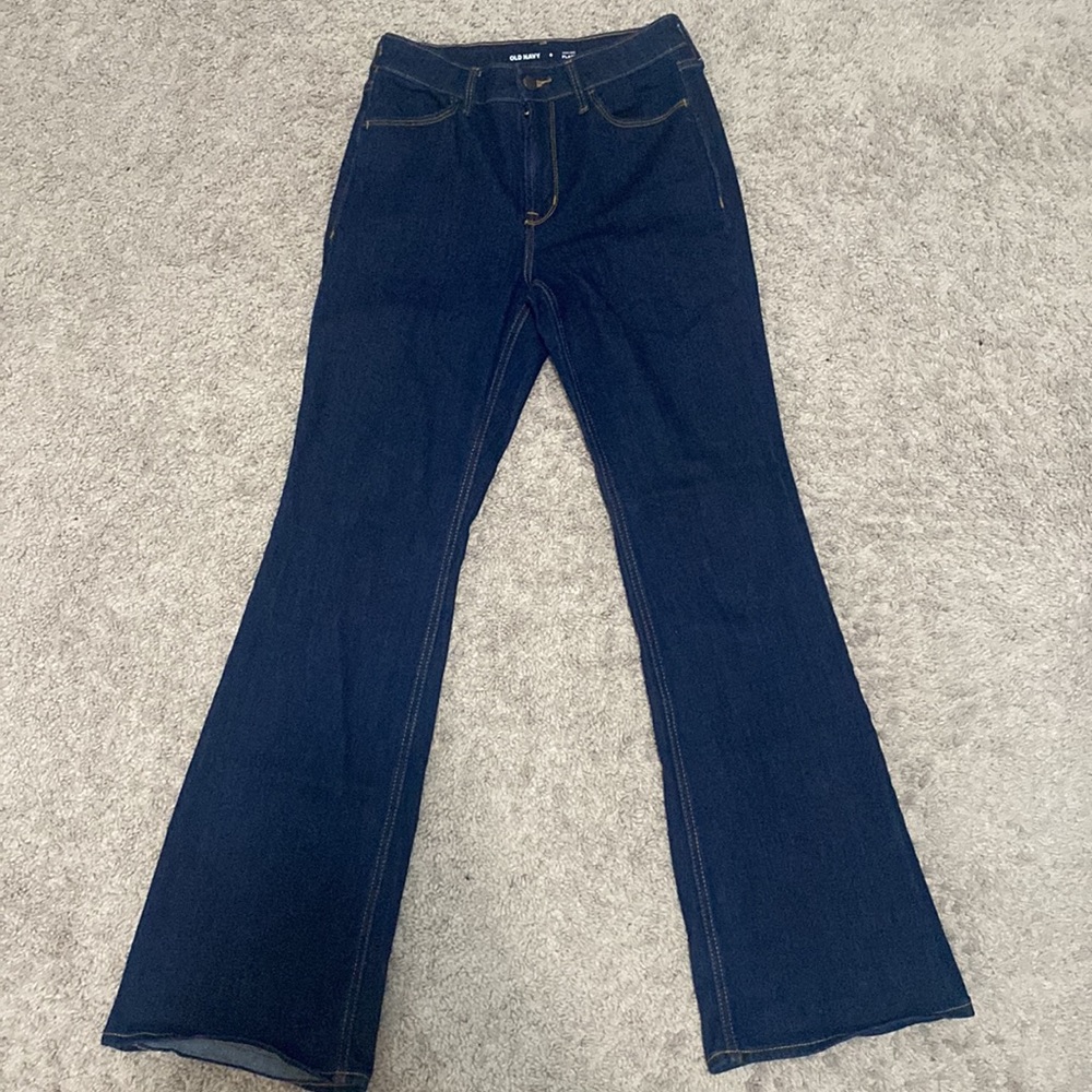 old navy high - rise flared jeans